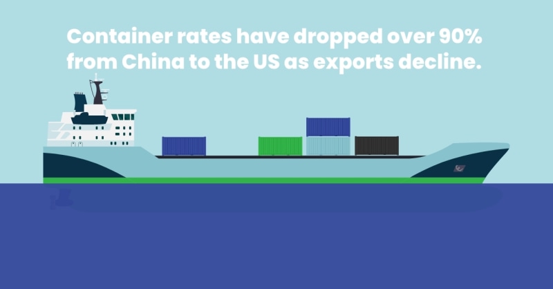 Illustration of a large container shipping vessel